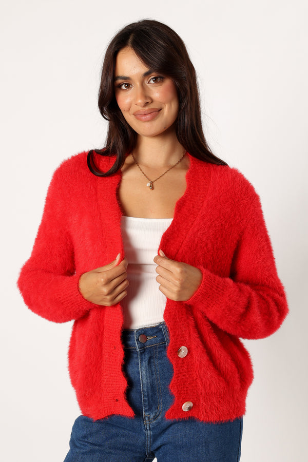 KNITWEAR @Clara Cardigan - Red