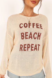KNITWEAR @Coffee Beach Knit Sweater - Cream
