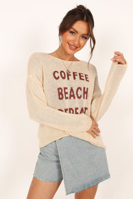 KNITWEAR @Coffee Beach Knit Sweater - Cream