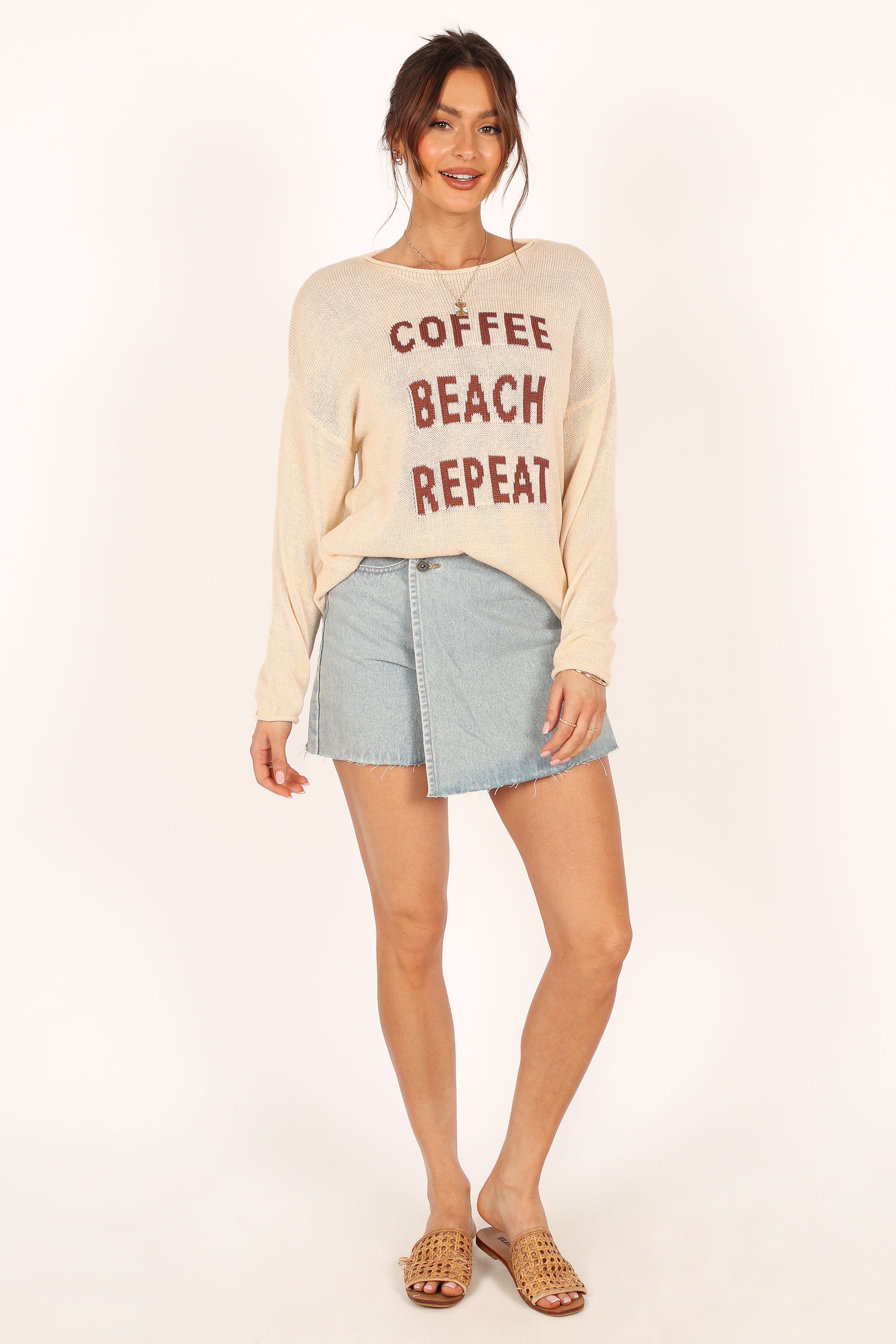 KNITWEAR @Coffee Beach Knit Sweater - Cream