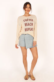 KNITWEAR @Coffee Beach Knit Sweater - Cream