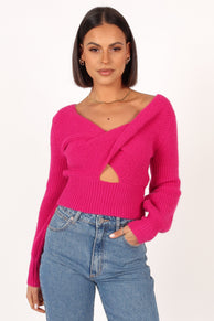 KNITWEAR @Colette Knit Sweater - Magenta