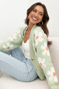 KNITWEAR Daisy Cardigan - Green
