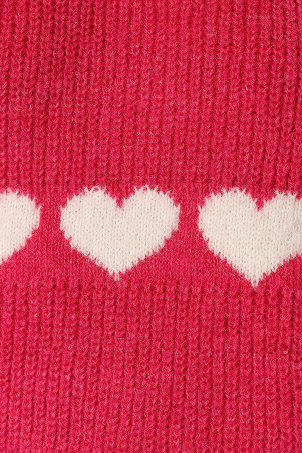 KNITWEAR @Dakotah Heart Stripe Knit Sweater - Fuchsia/White (hold for V Day)