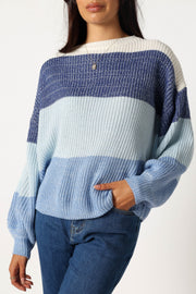 KNITWEAR @Danielle Knit Sweater - Blue Multi