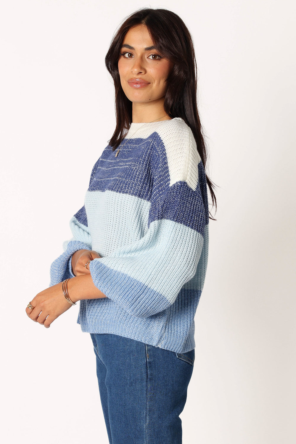 KNITWEAR @Danielle Knit Sweater - Blue Multi