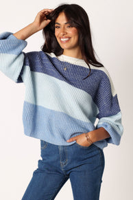 KNITWEAR @Danielle Knit Sweater - Blue Multi