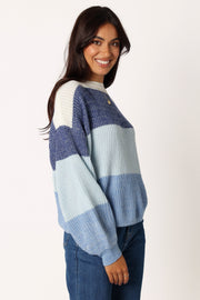 KNITWEAR @Danielle Knit Sweater - Blue Multi