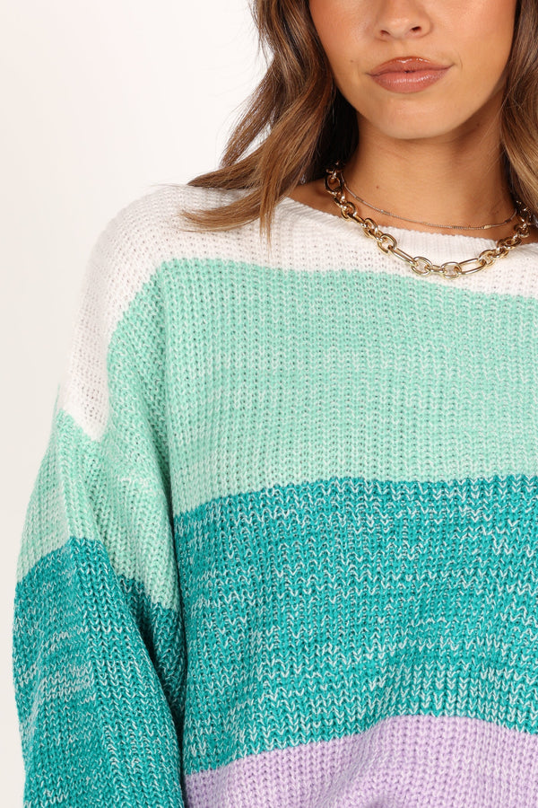 KNITWEAR Danielle Knit Sweater - Lilac Stripe