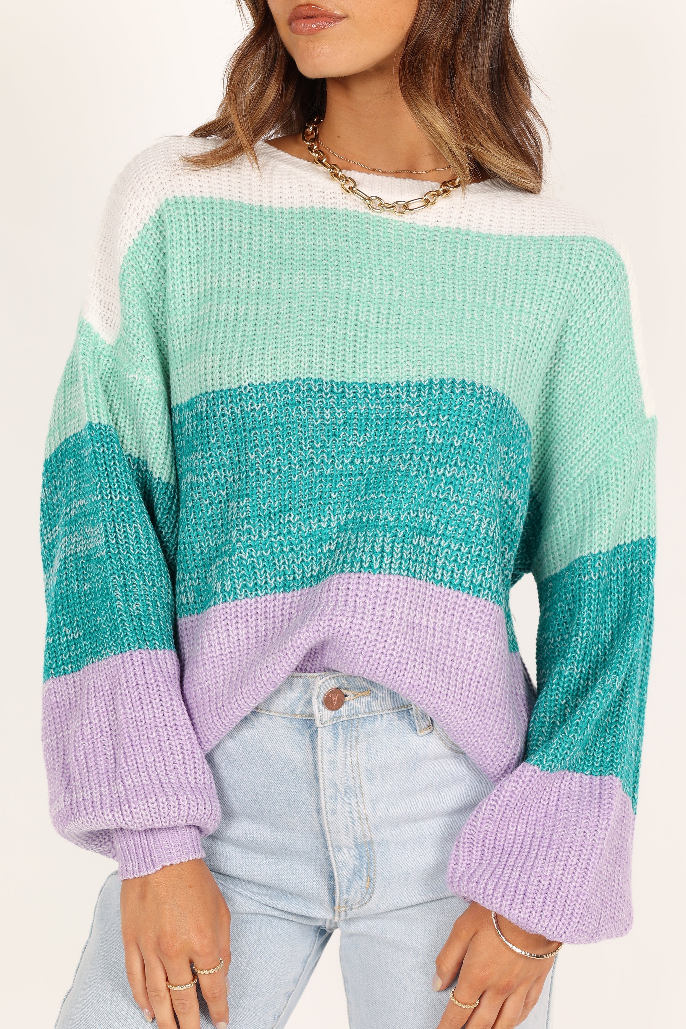 KNITWEAR Danielle Knit Sweater - Lilac Stripe