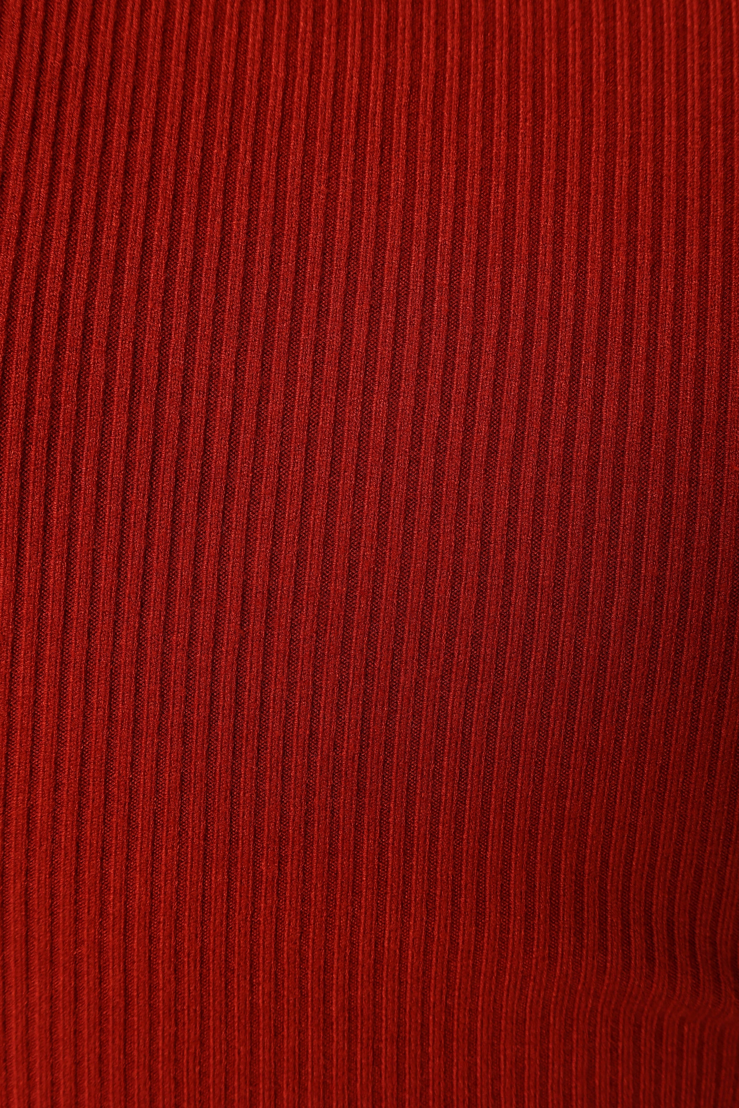 KNITWEAR @Daphne Crewneck Bubble Sleeve Knit Sweater - Burgundy