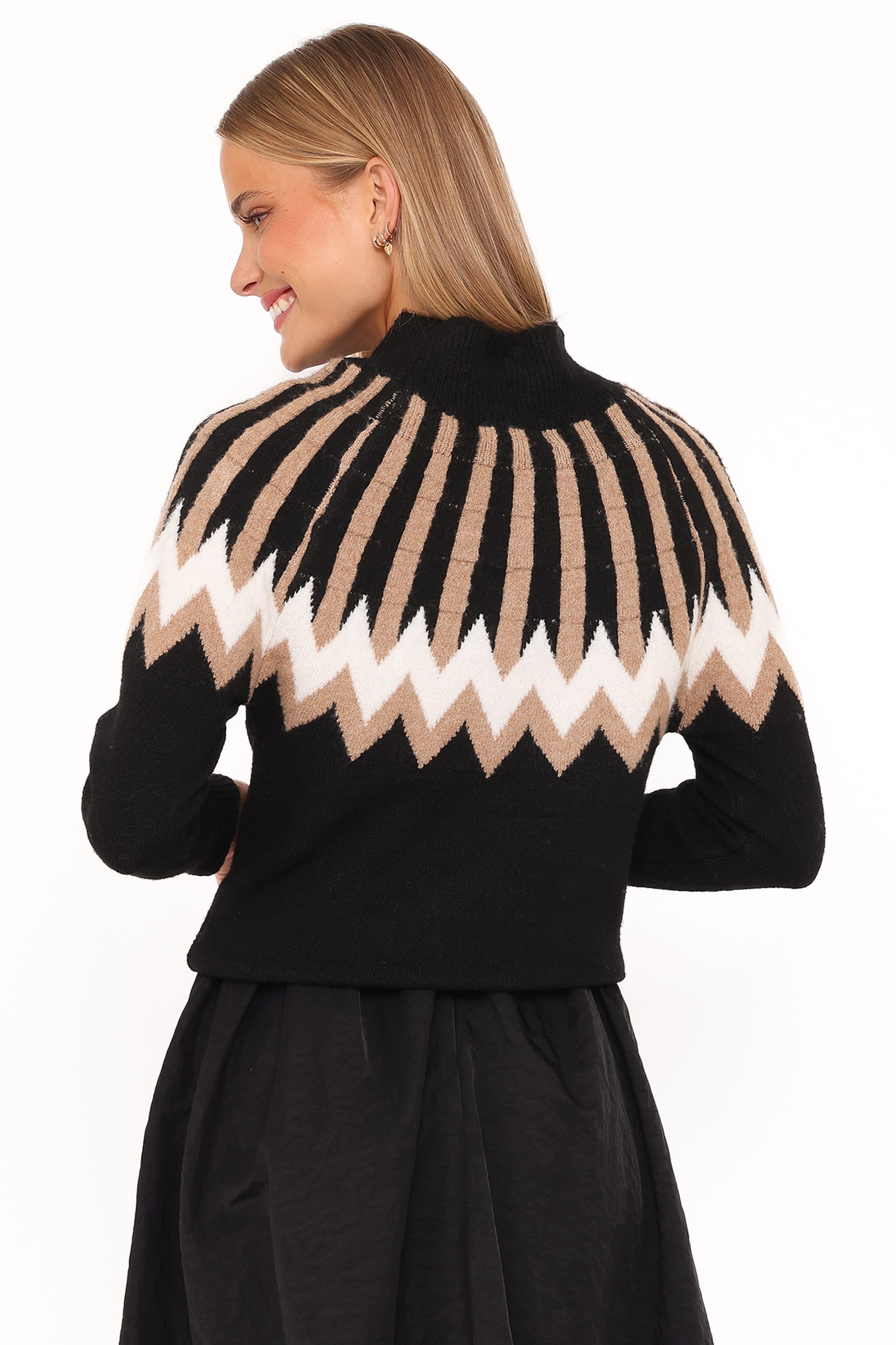 KNITWEAR Donner Fairisle Mockneck Sweater - Black