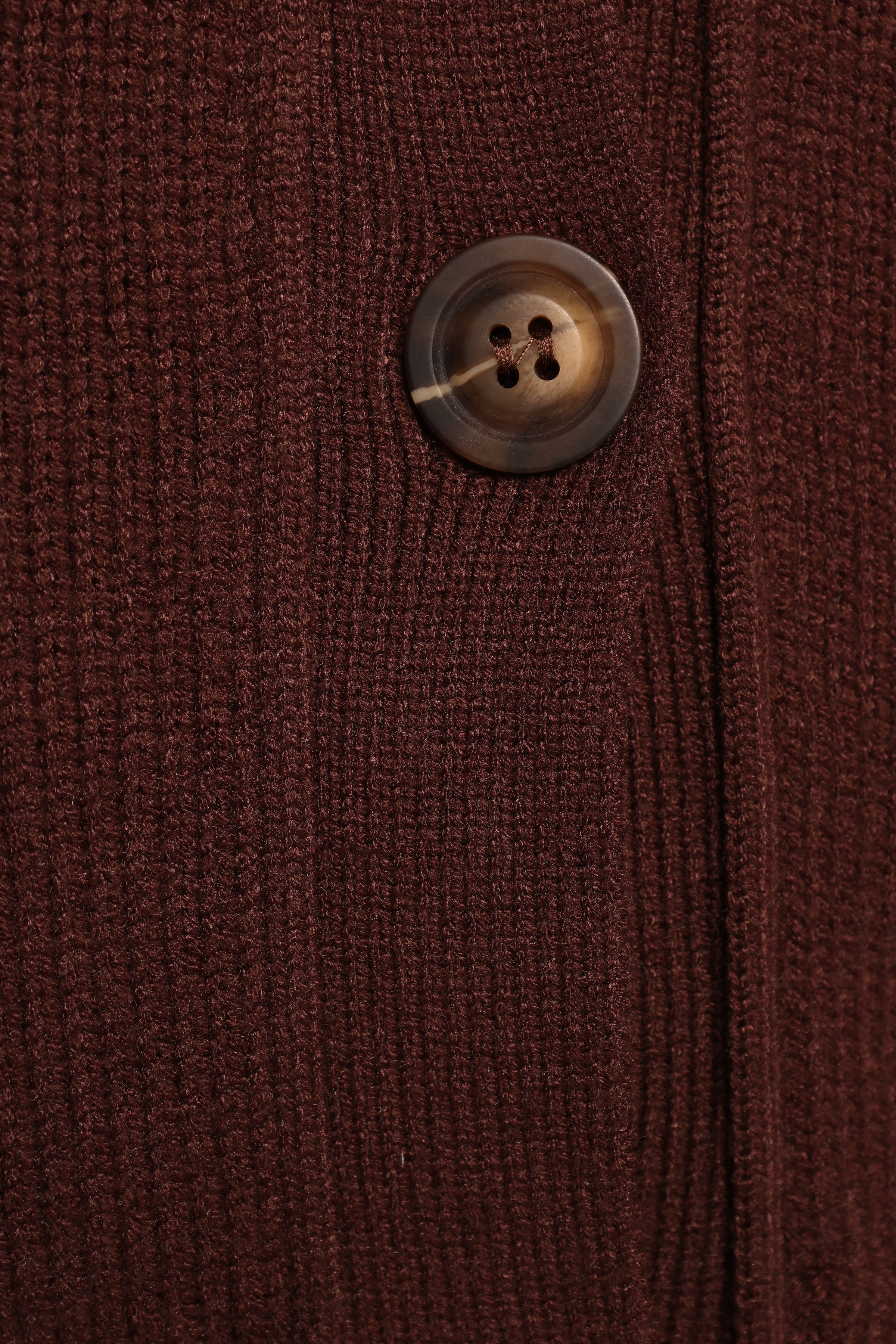 KNITWEAR Eden Button Front Cardigan - Brown