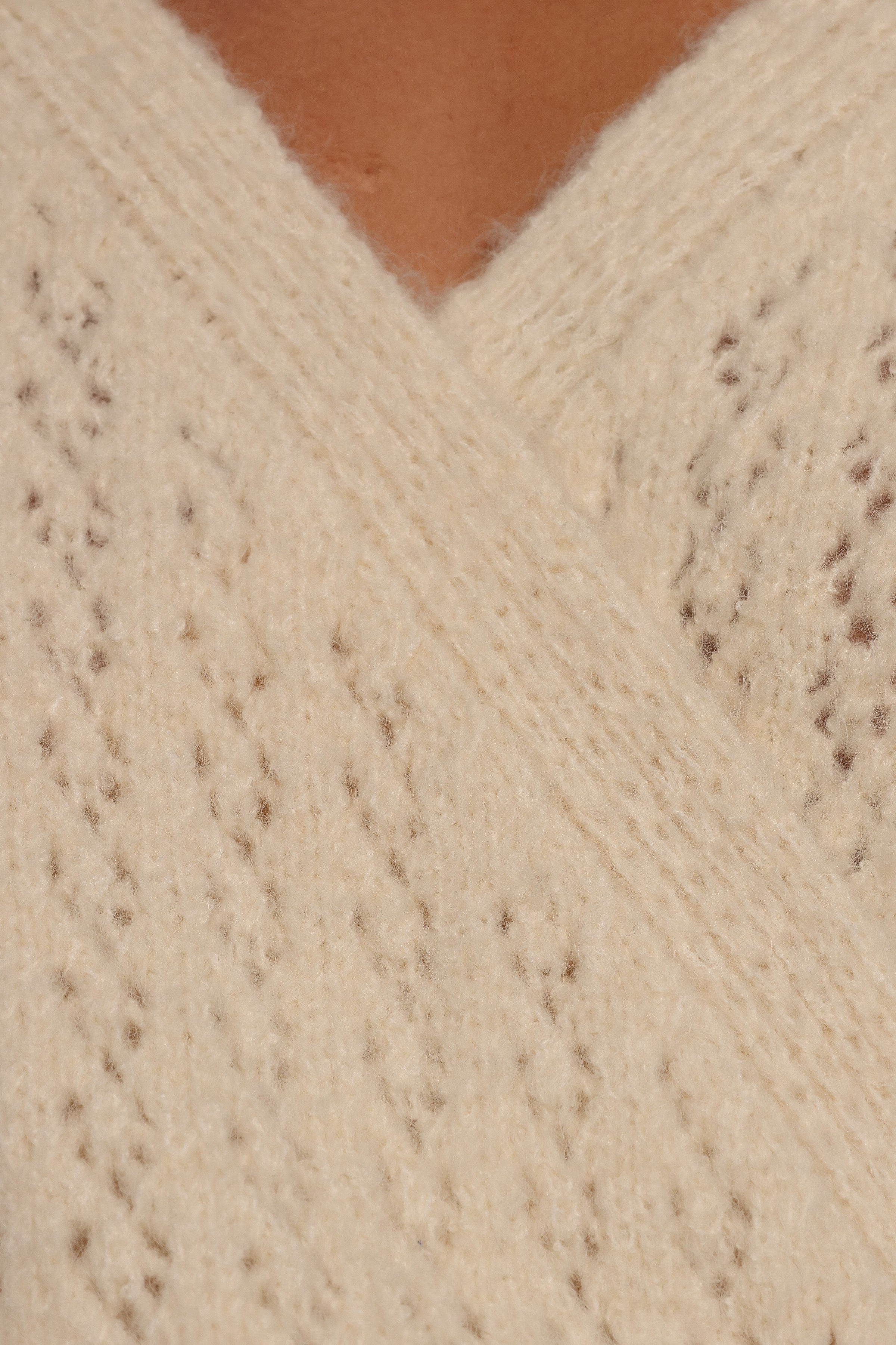 KNITWEAR Etta Ballet Wrap Knit Sweater - Cream