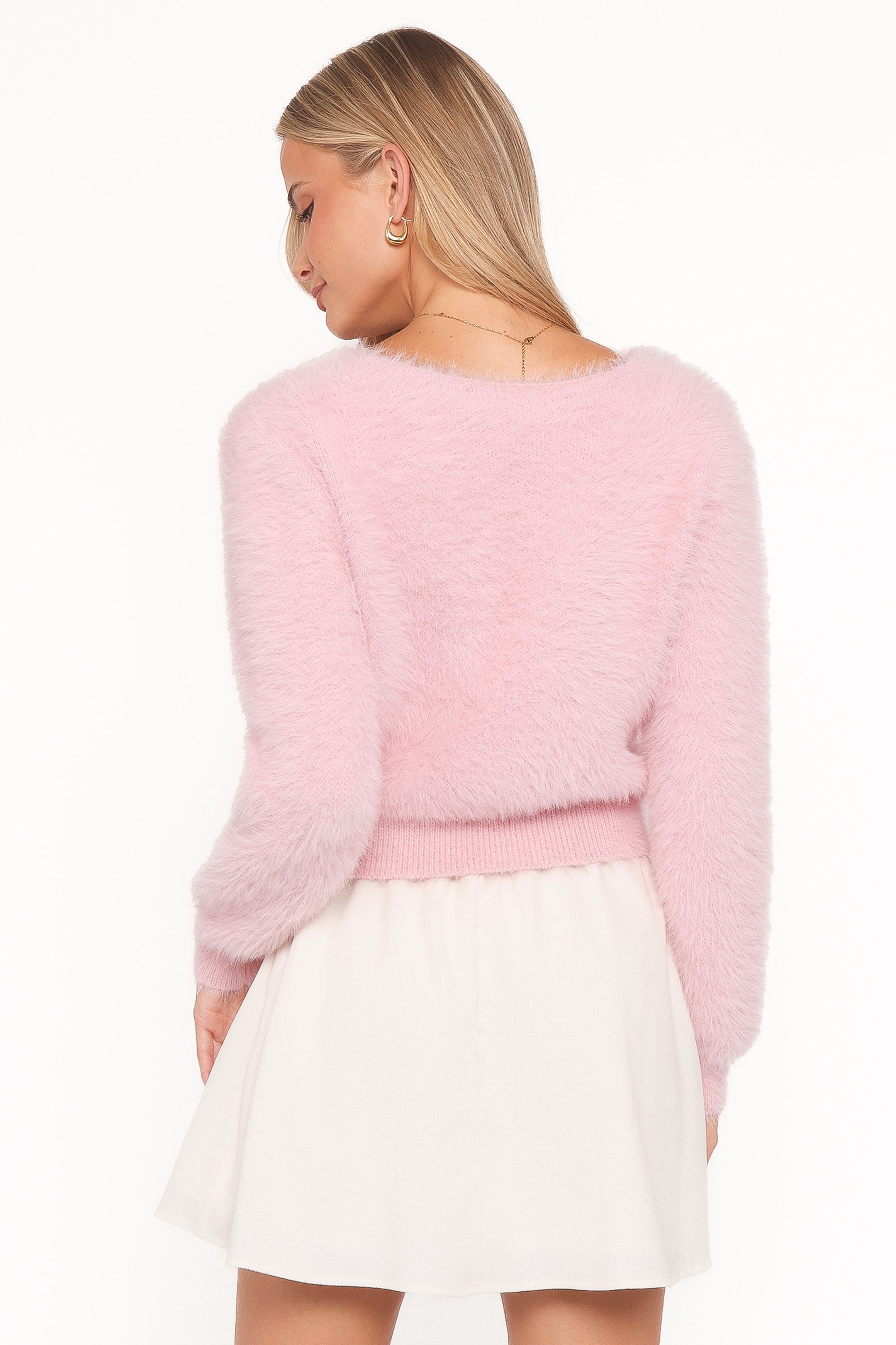 KNITWEAR Evelin Cropped Cardigan - Pink