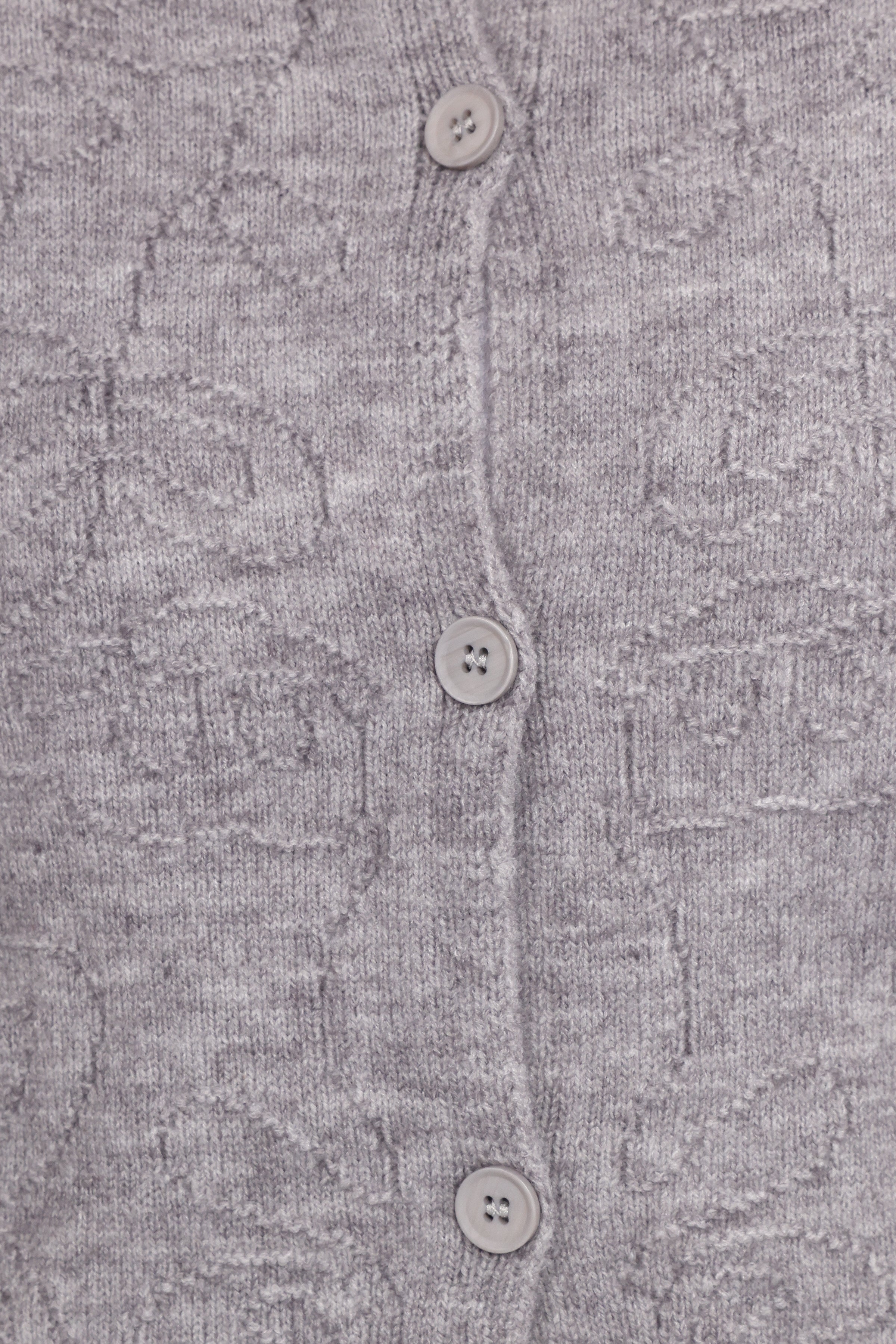 KNITWEAR Fauna Tonal Floral Cardigan - Heather Grey