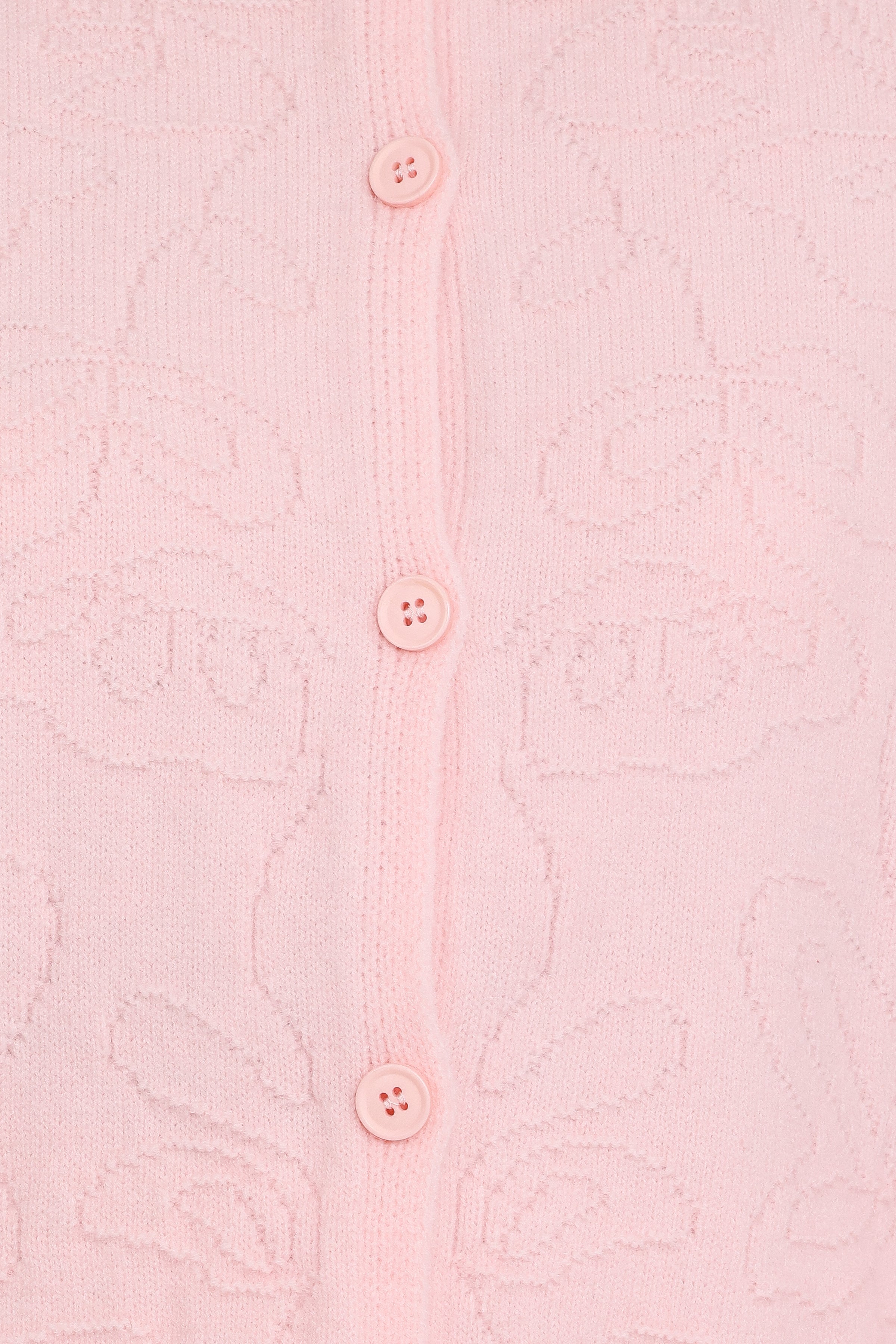 KNITWEAR @Fauna Tonal Floral Cardigan - Pink