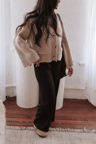 KNITWEAR Fern Wide Sleeve Cardigan - Mushroom