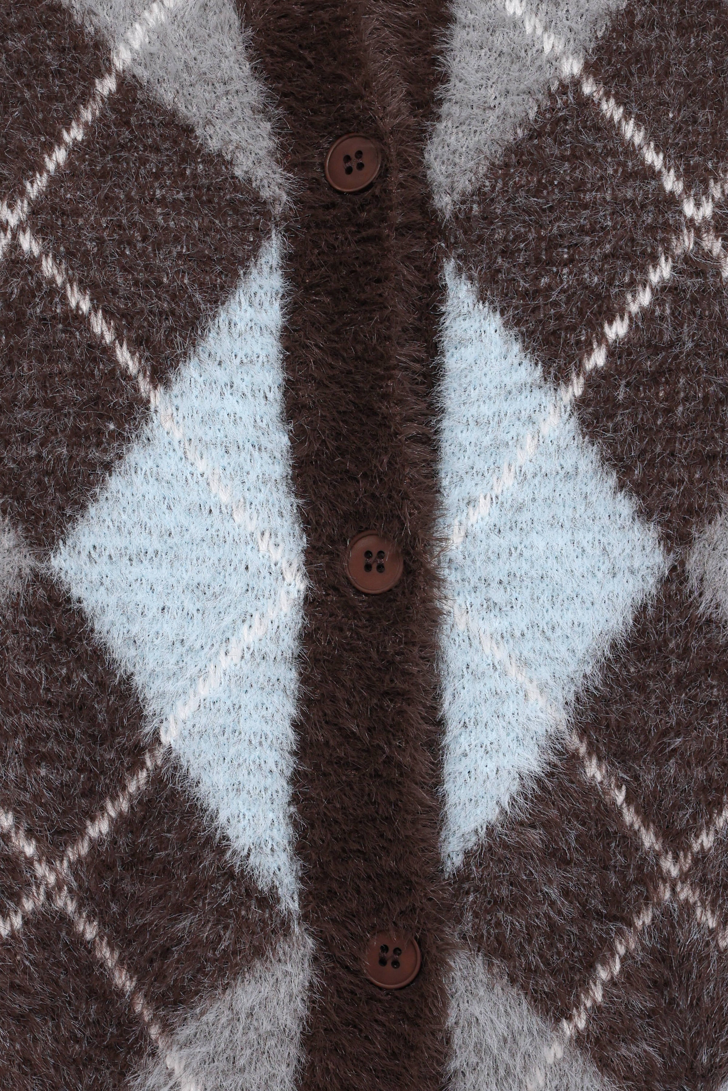 KNITWEAR Fionna Button Front Cardigan - Blue Brown