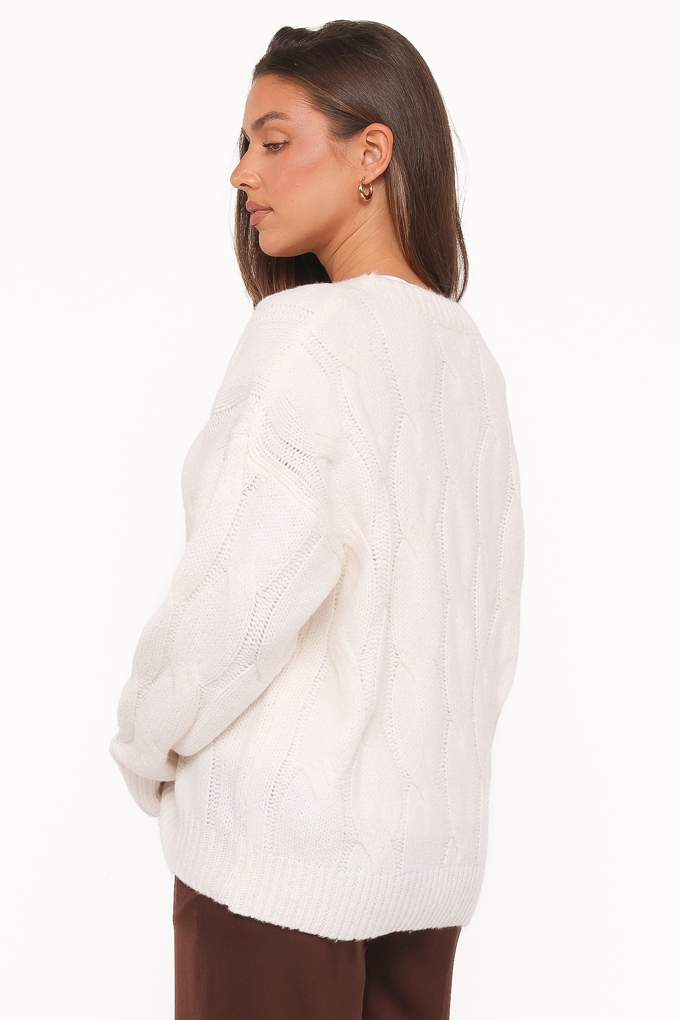 KNITWEAR Fleming Cable Knit Sweater - Cream