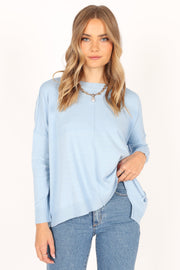 KNITWEAR @Fleur Knit Sweater - Azure Blue
