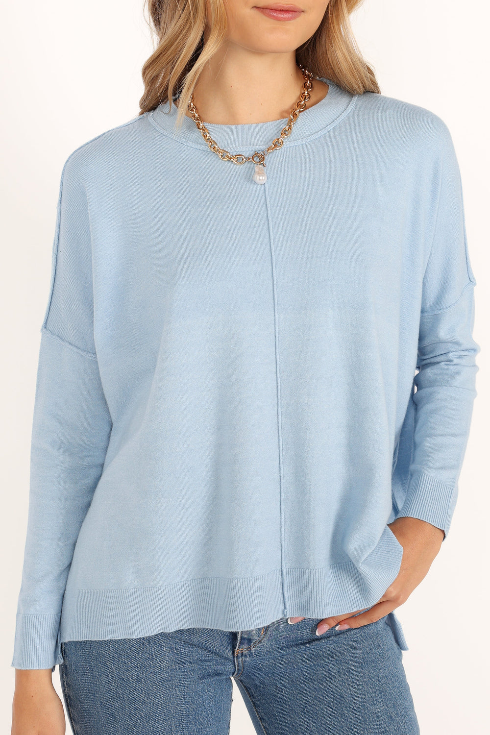KNITWEAR @Fleur Knit Sweater - Azure Blue