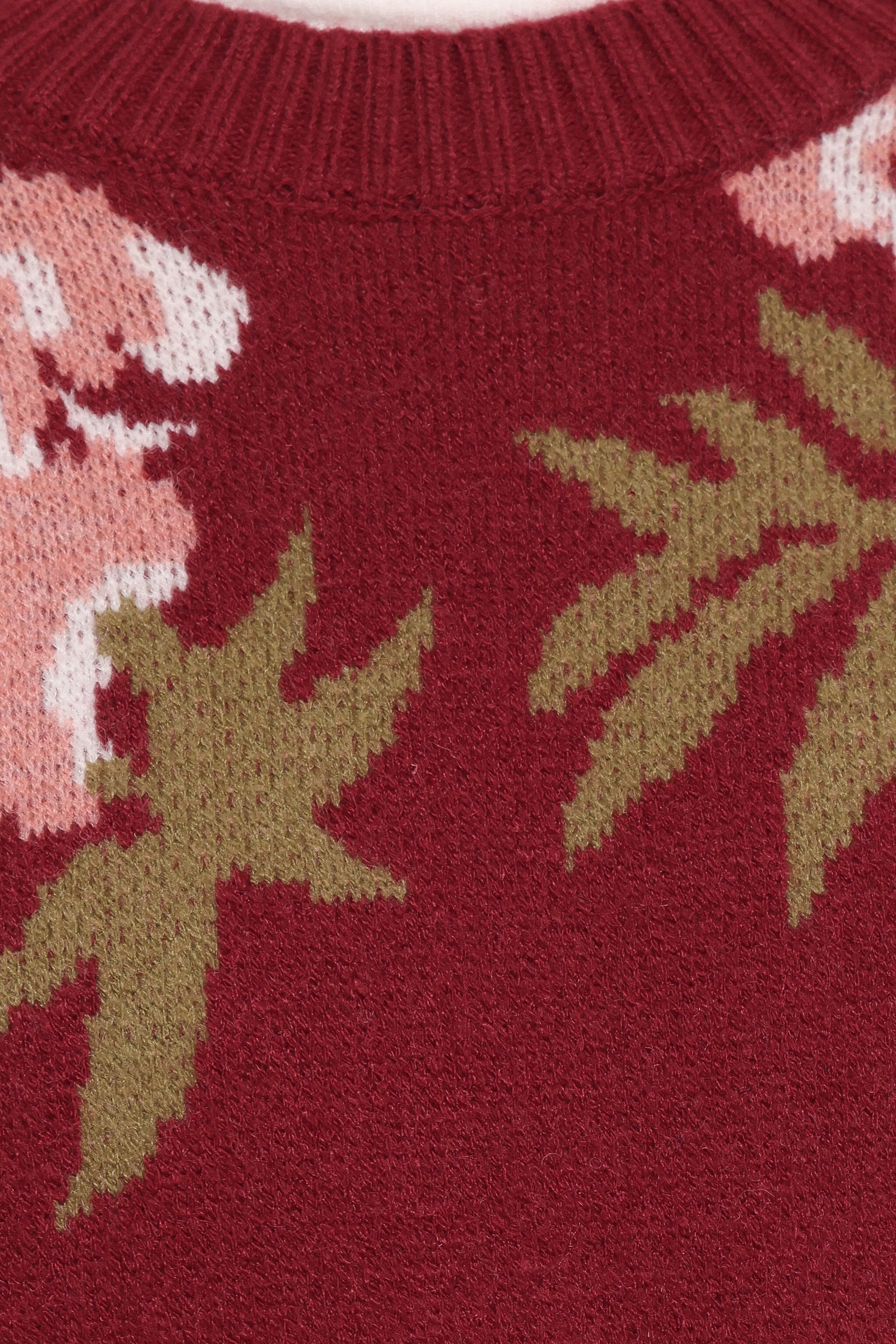 KNITWEAR Ford Sweater - Burgundy Pink Floral