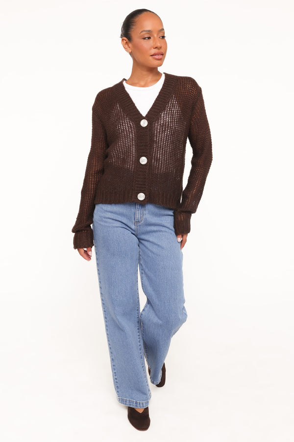 KNITWEAR Gardner Cardigan - Coffee