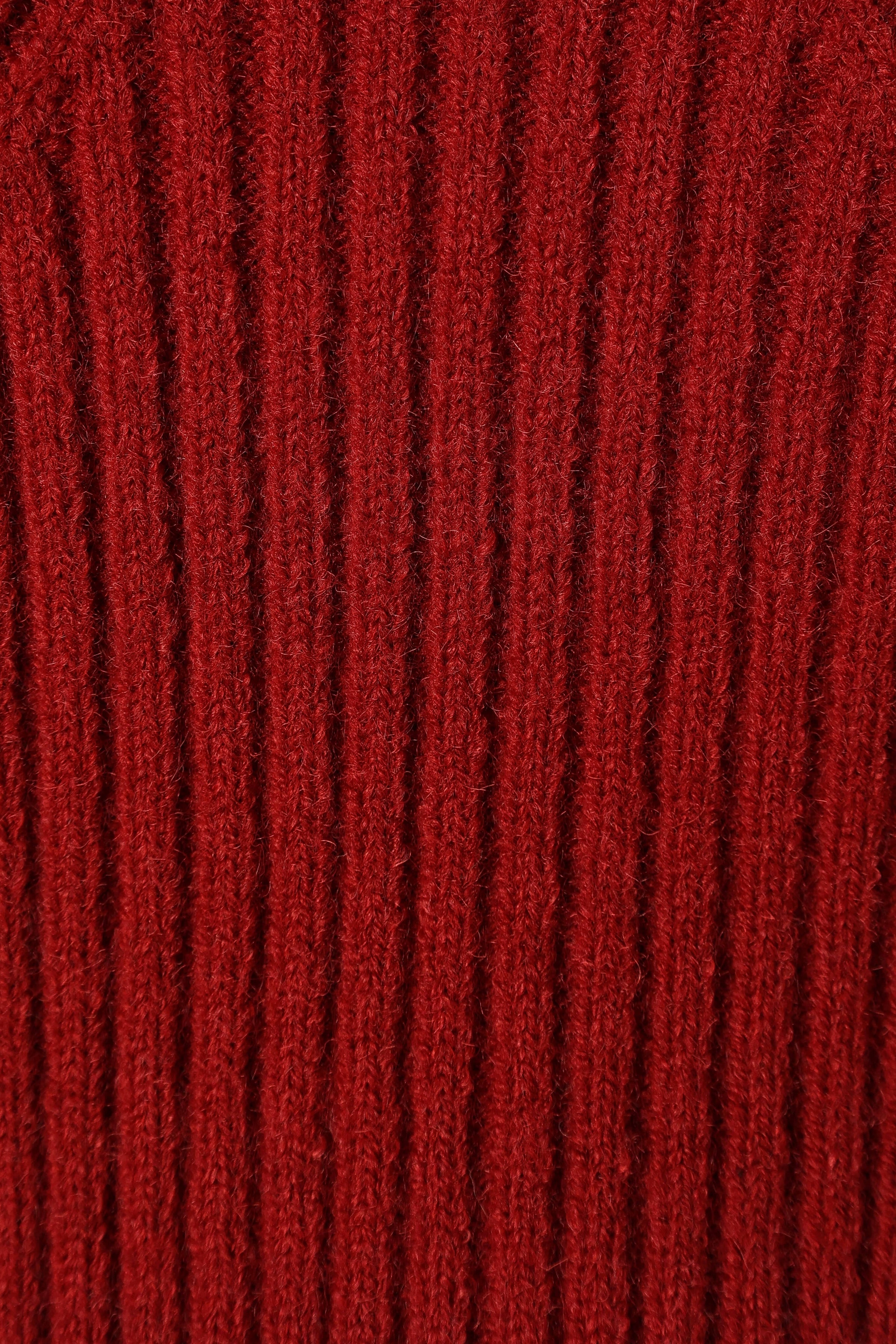 KNITWEAR Gia Sweetheart Neck Bell Sleeve Knit Sweater - Wine