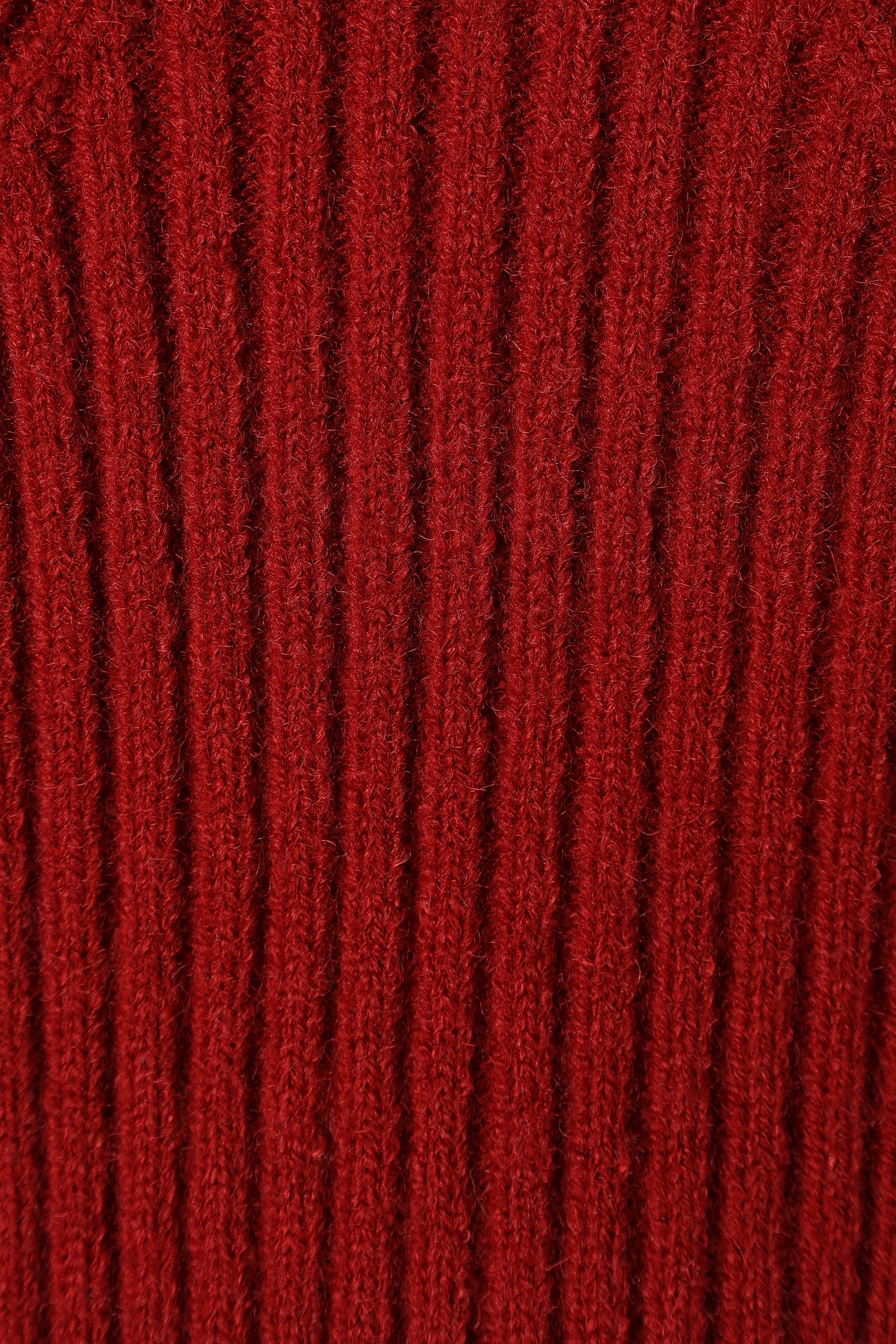 KNITWEAR @Gia Sweetheart Neck Bell Sleeve Knit Sweater - Wine