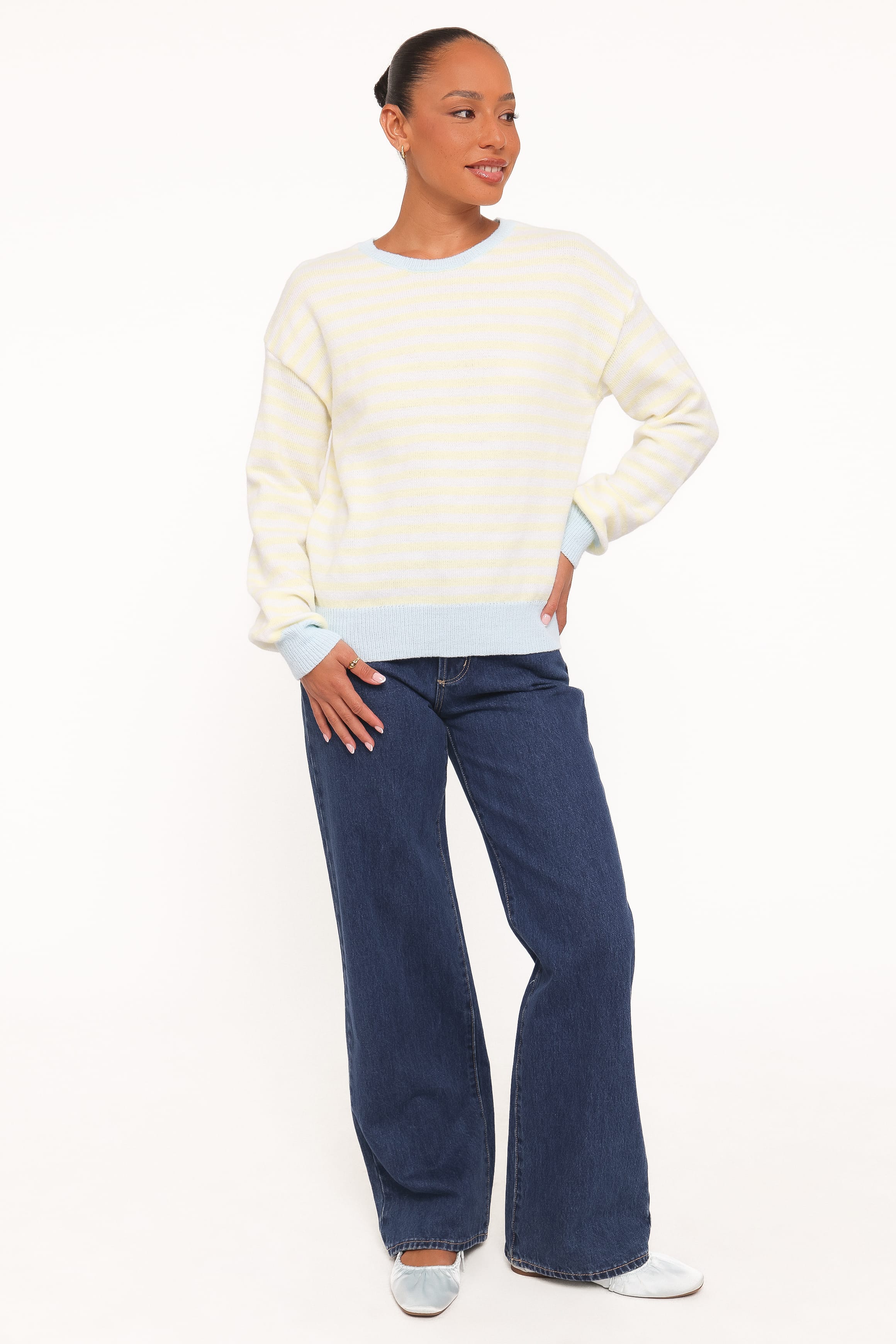 KNITWEAR Gloria Relaxed Sweater - Yellow Stripe