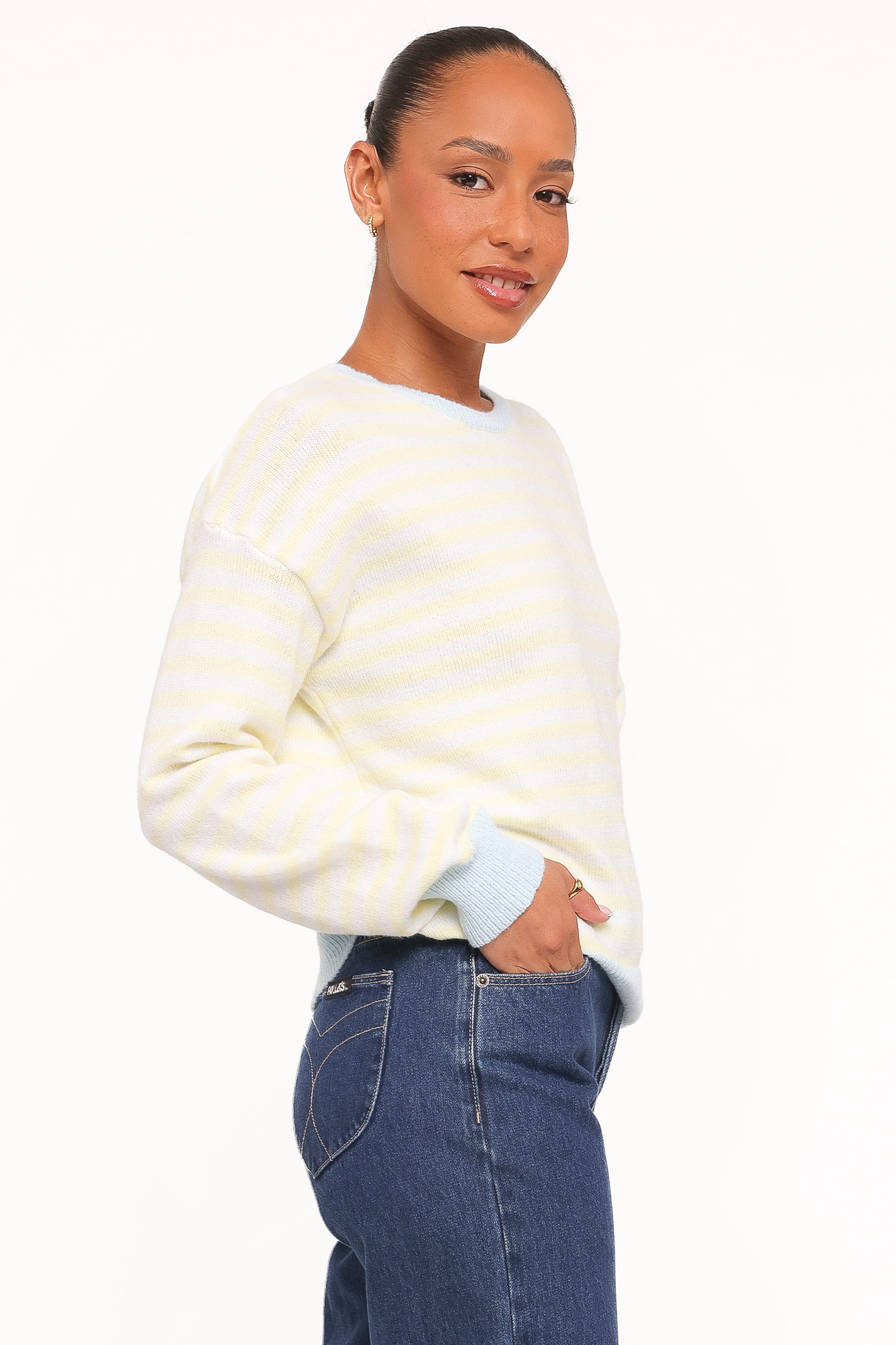 KNITWEAR Gloria Relaxed Sweater - Yellow Stripe
