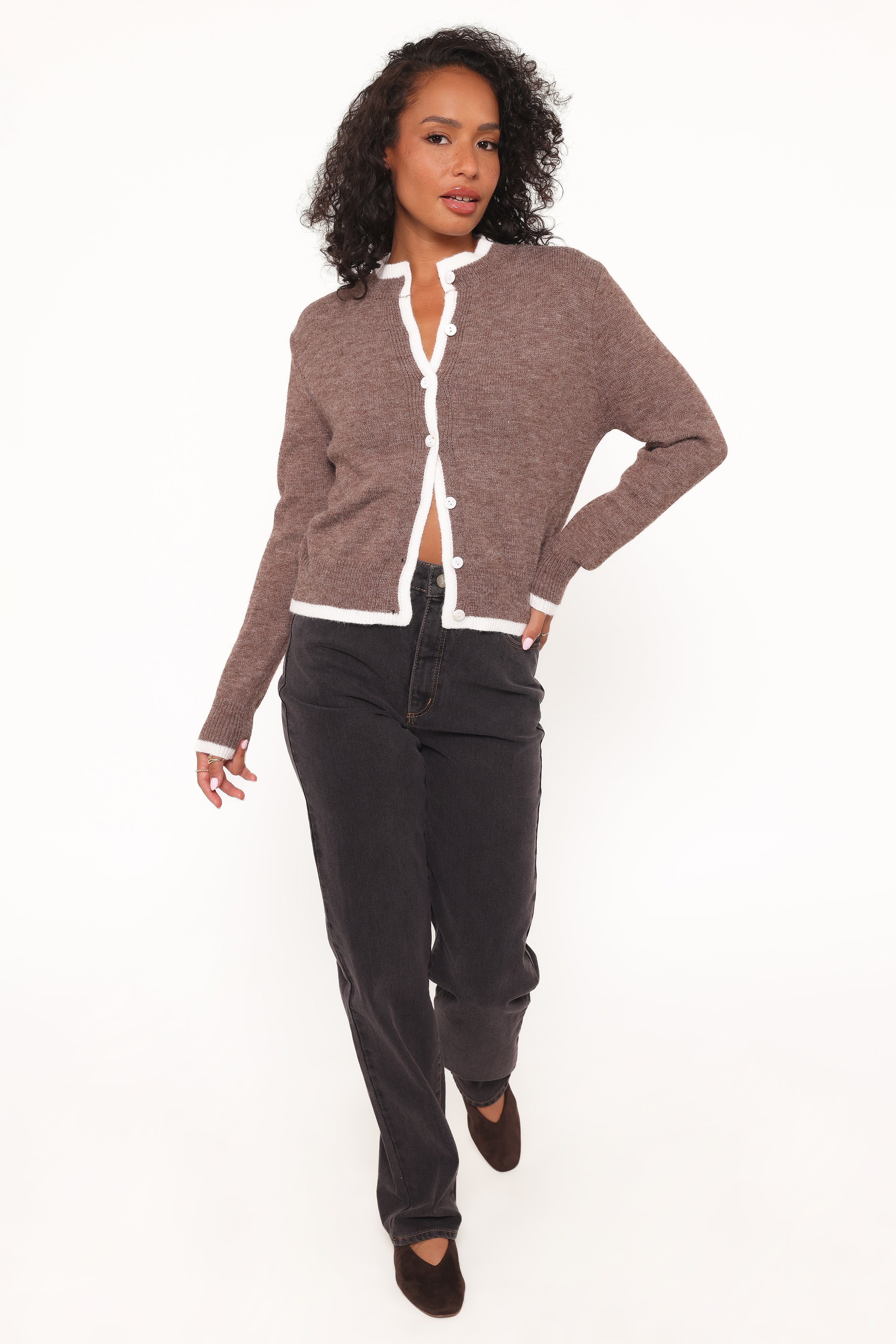 KNITWEAR Greta Knit Cardigan - Brown