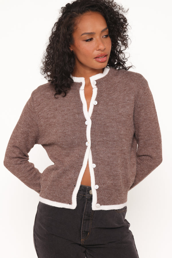 KNITWEAR Greta Knit Cardigan - Brown