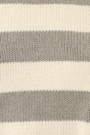 KNITWEAR @Gretchen Stripe Crewneck Knit Sweater - Grey