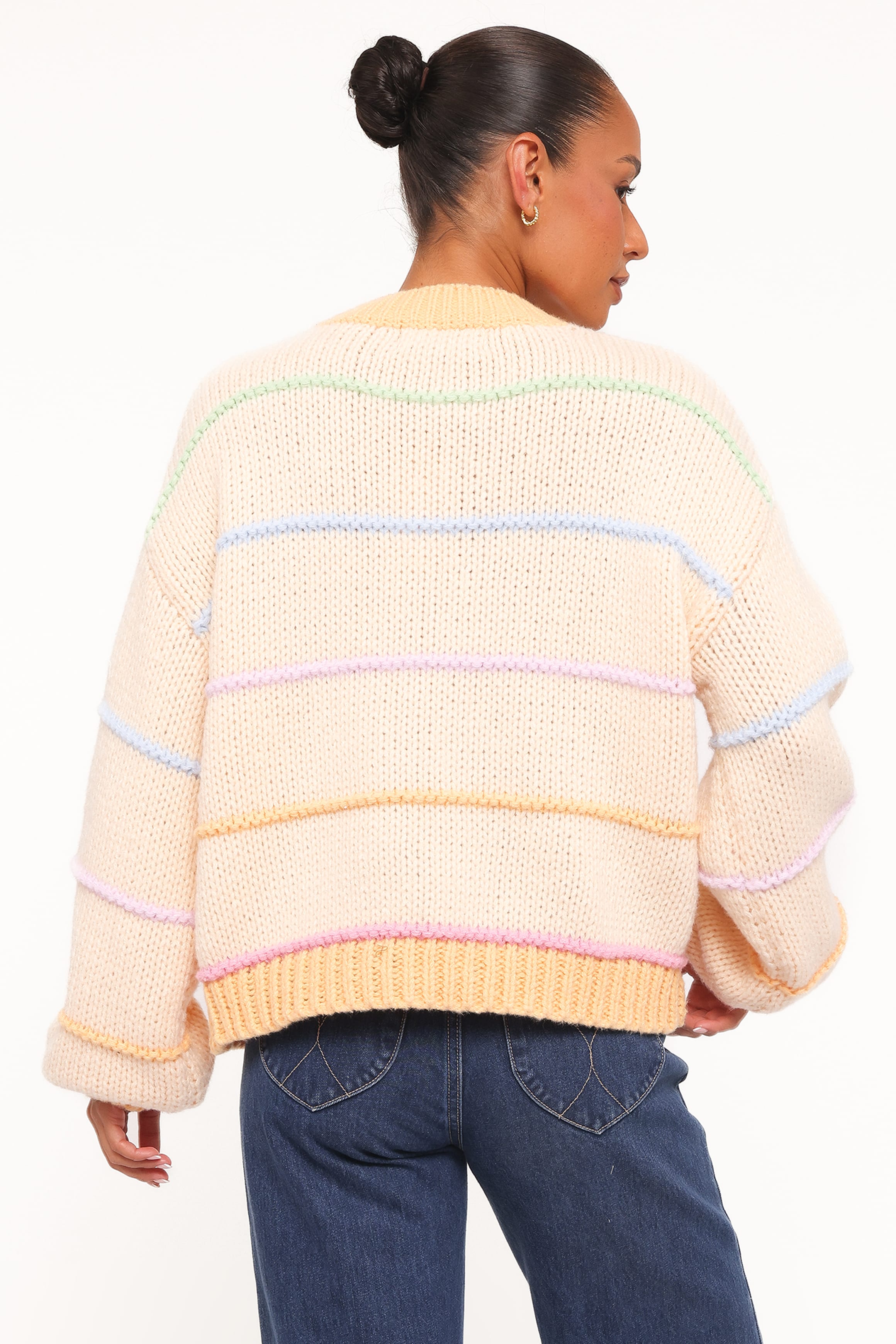 KNITWEAR Hamilton Texture Stripe Sweater - Cream Multi