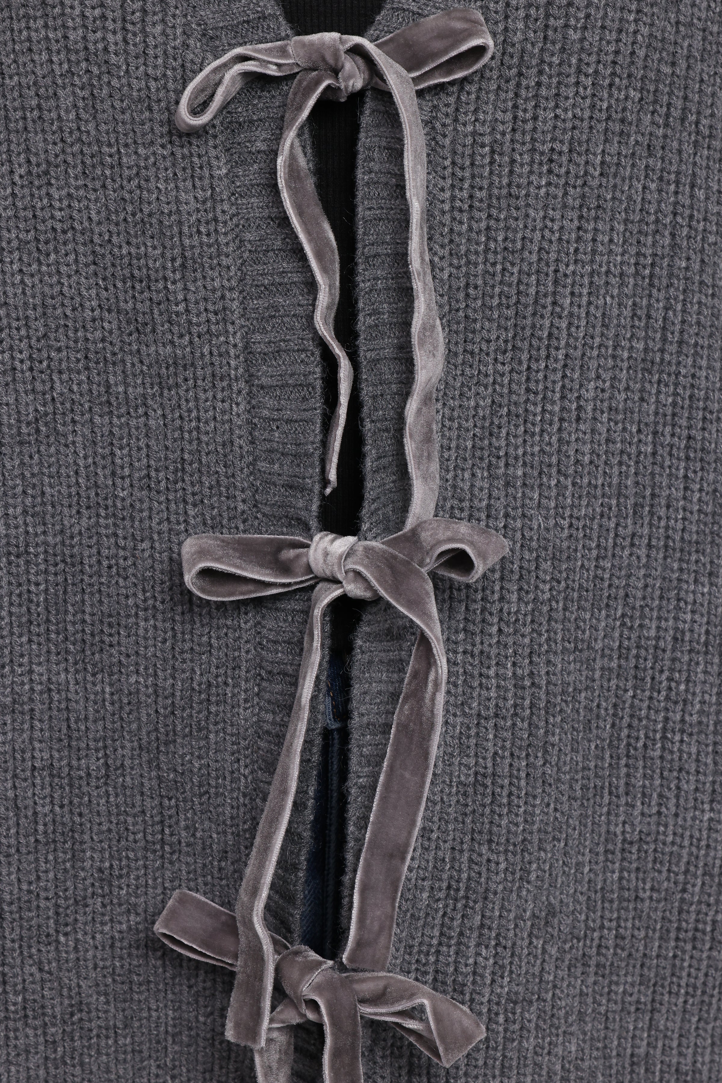 KNITWEAR Hammond Tie Up Cardigan - Grey