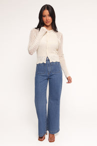 KNITWEAR Hartley Multi Weave Knit Sweater - Cream