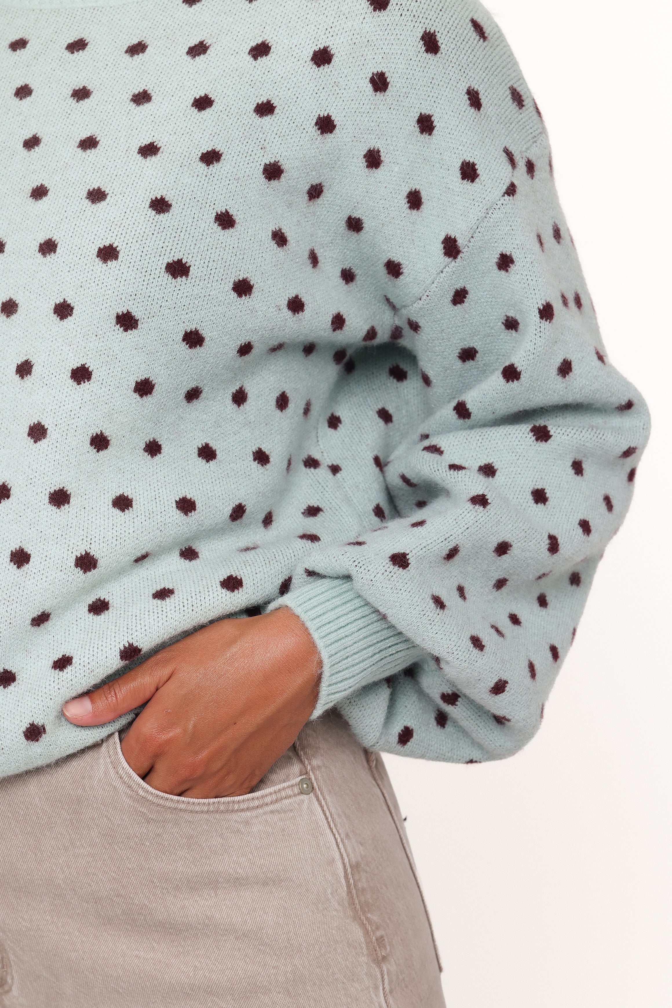 KNITWEAR Jax Knit Sweater - Blue Polka Dot