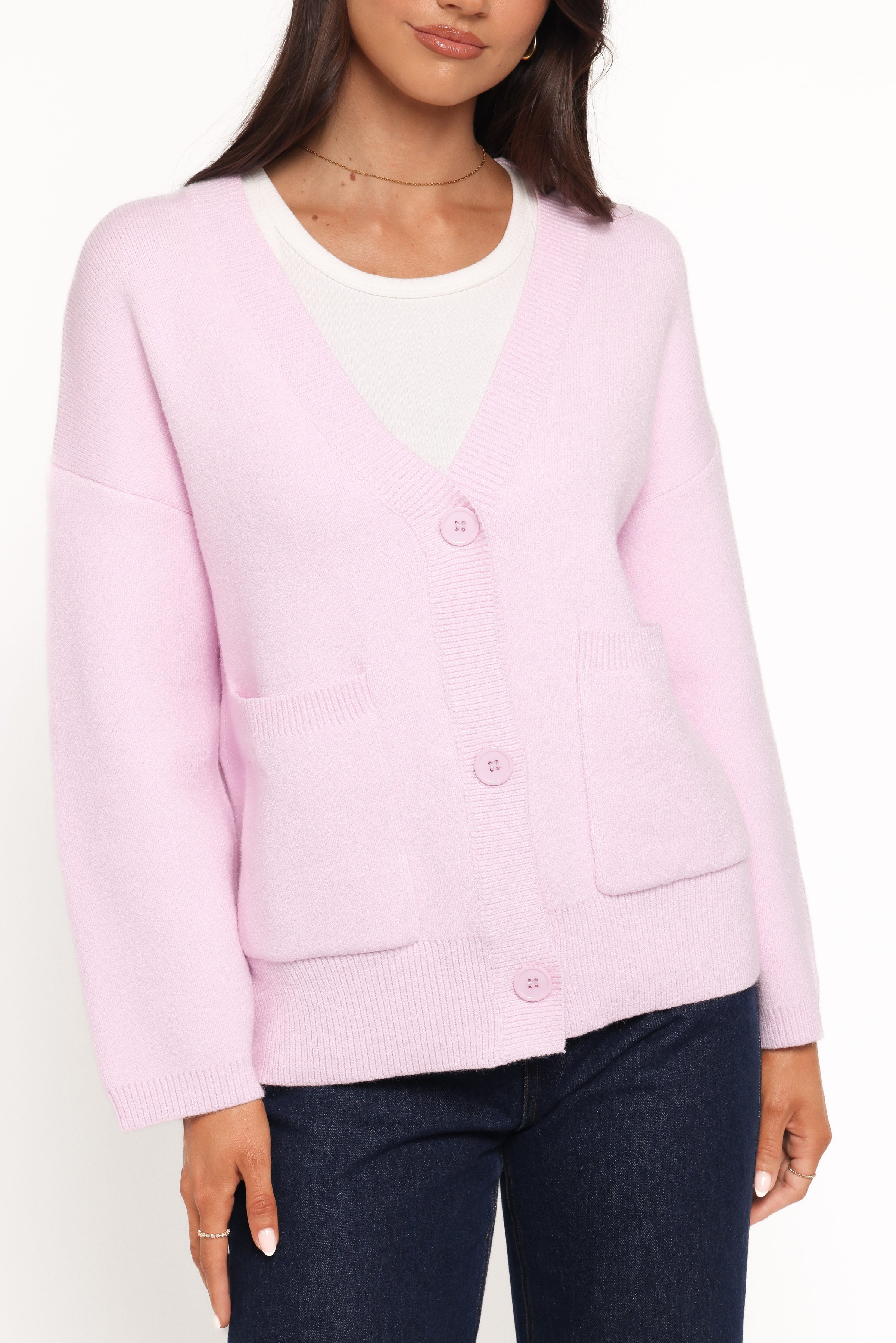 KNITWEAR Jayden Cardigan - Pale Pink