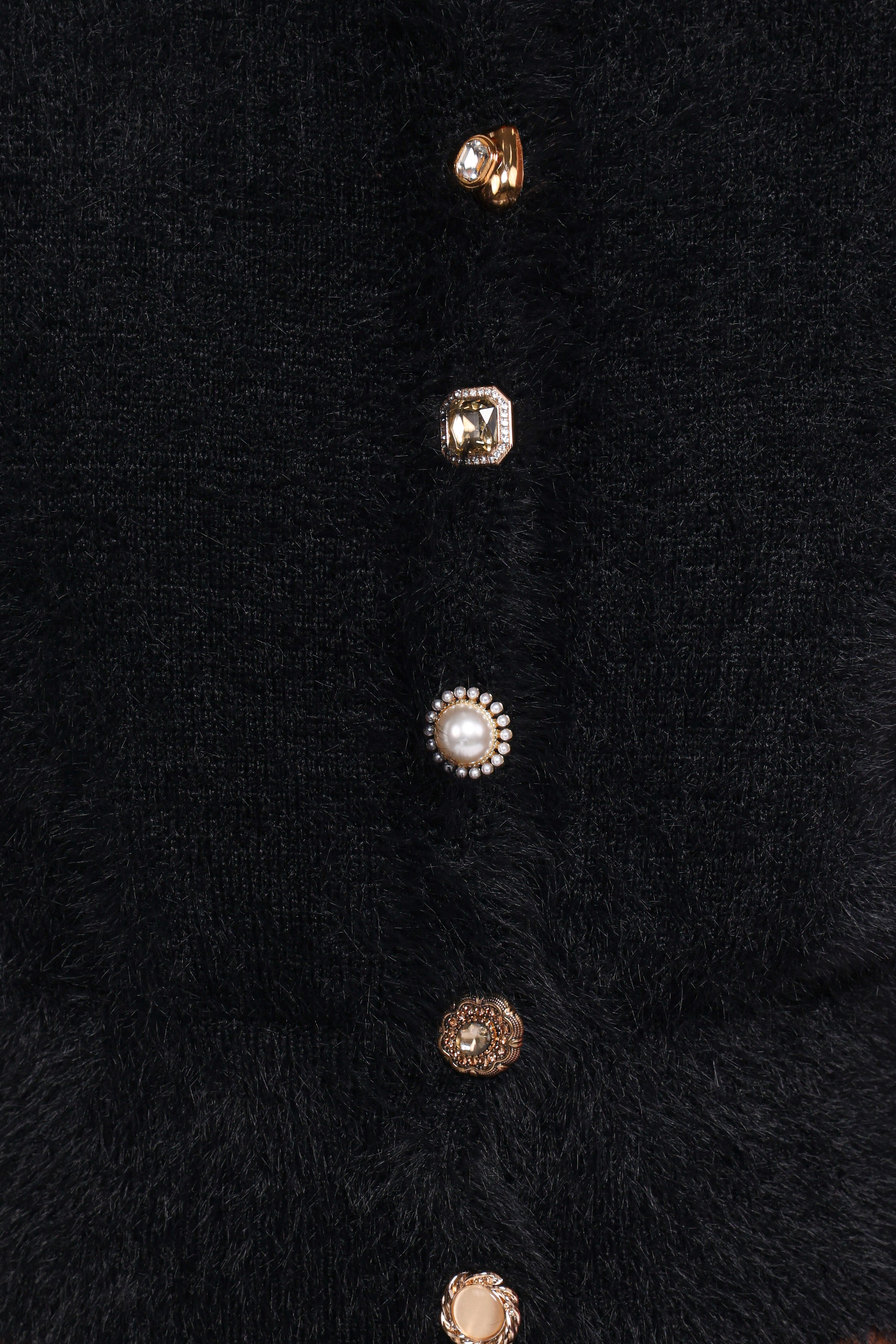 KNITWEAR Jintie Vintage Button Cardigan - Black