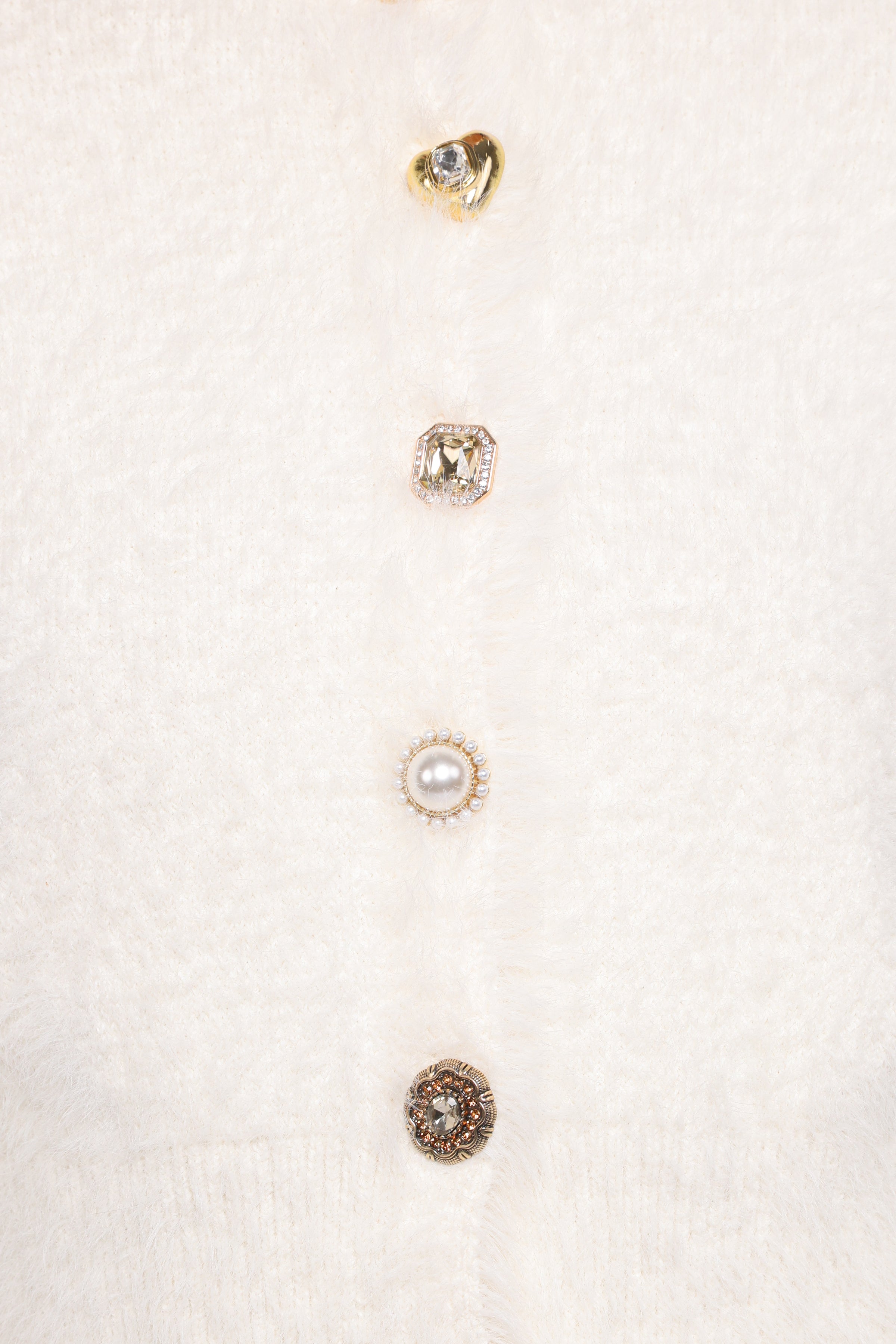KNITWEAR Jintie Vintage Button Cardigan - Cream