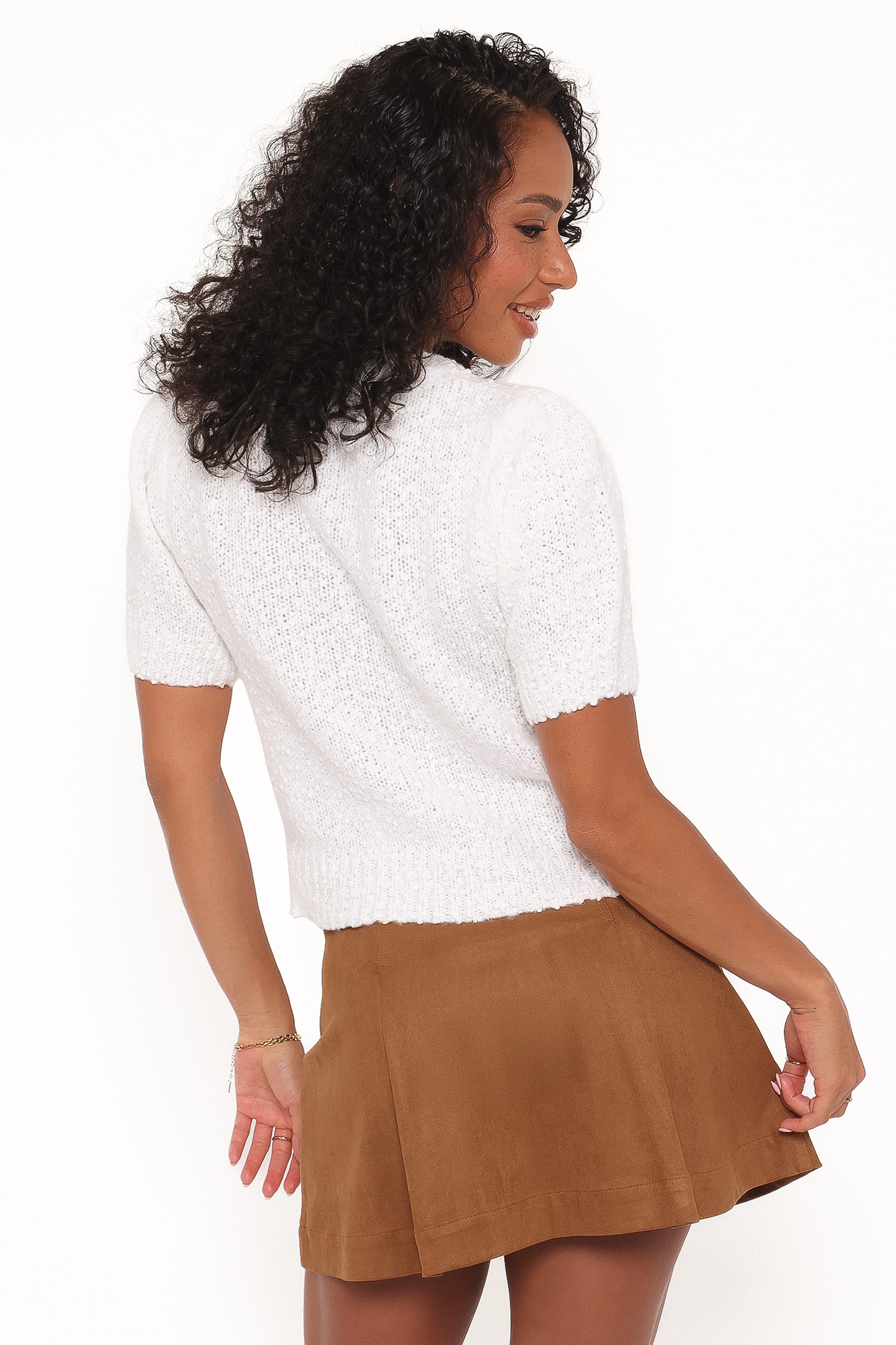 KNITWEAR Kamie Boucle Knit Sweater - White