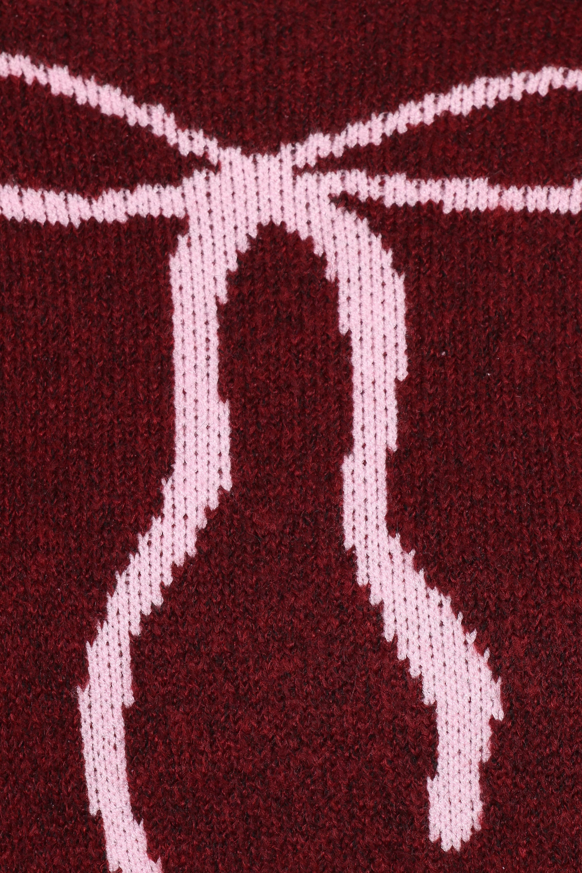 KNITWEAR Kaori Bow Sweater - Burgundy