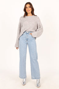 Knitwear @Keily Knit Sweater - Grey