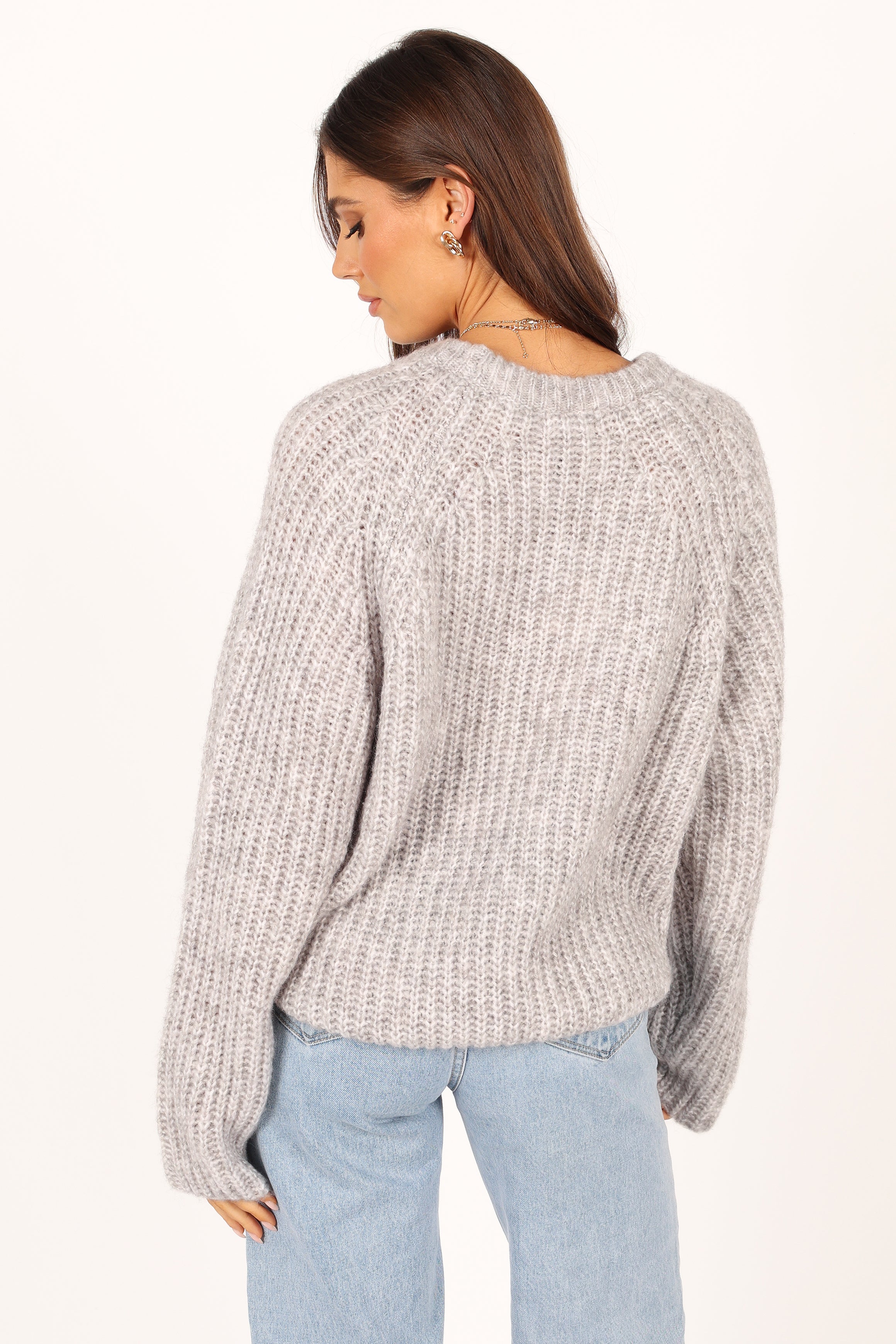 Knitwear @Keily Knit Sweater - Grey