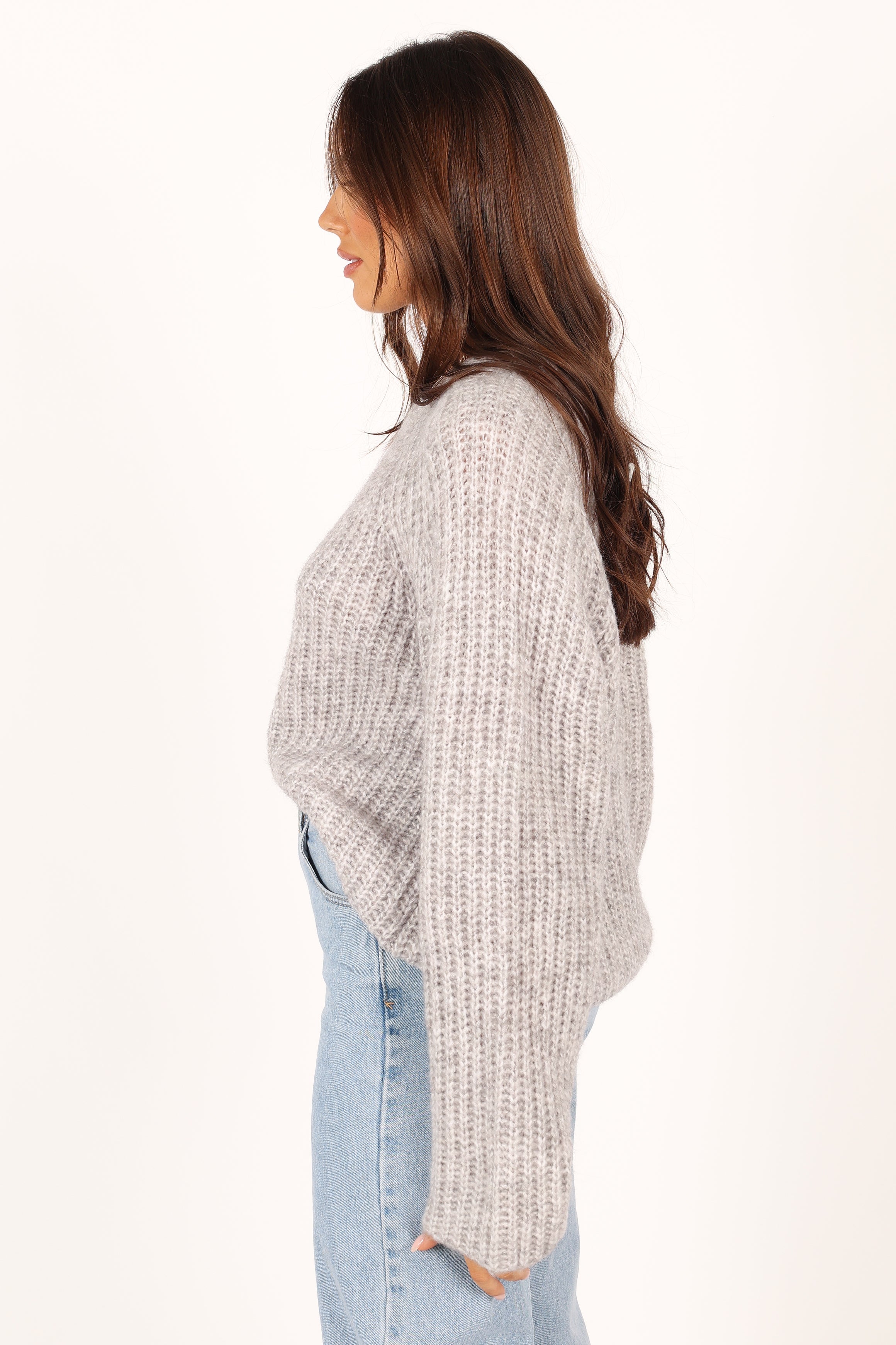 Knitwear @Keily Knit Sweater - Grey
