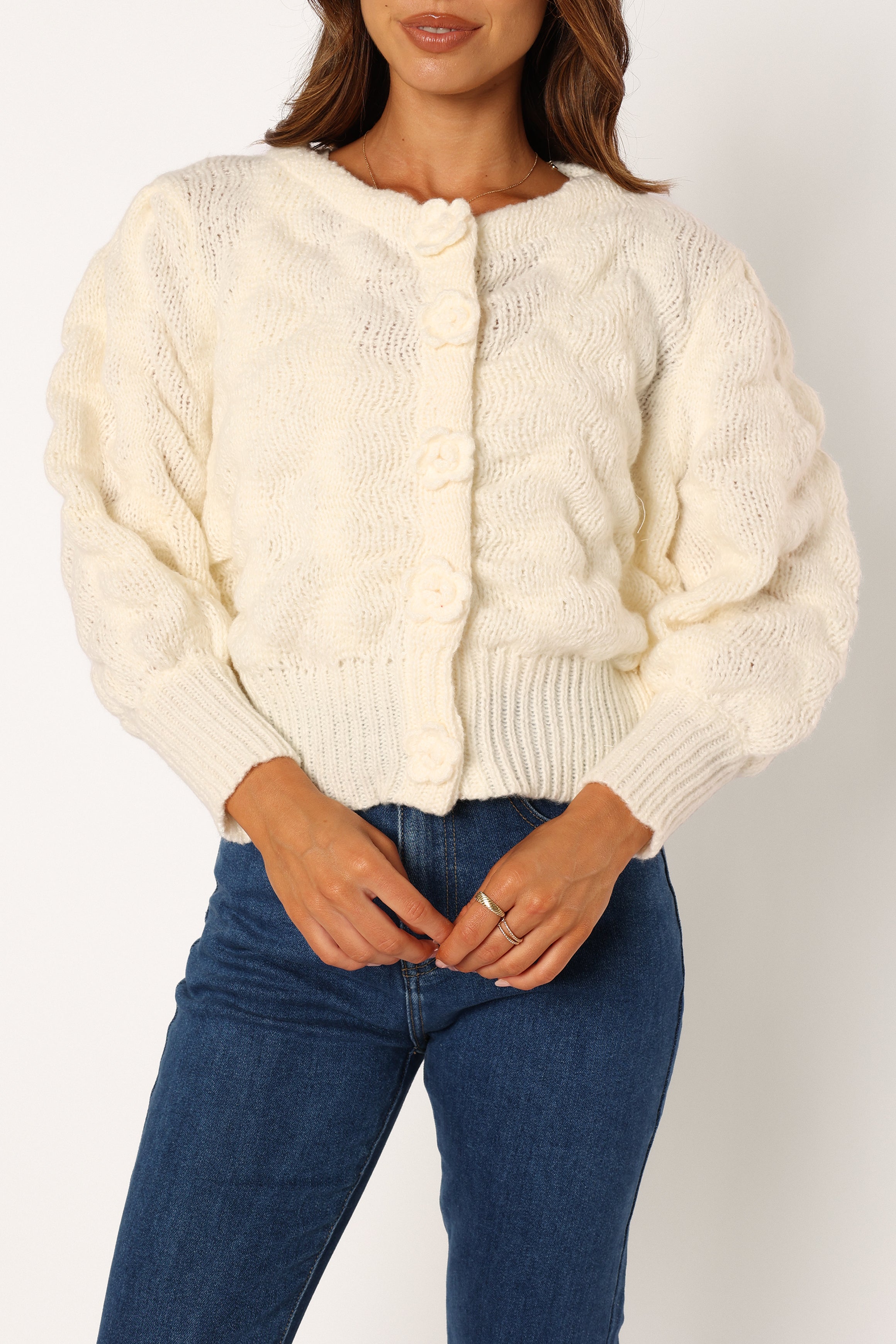 KNITWEAR @Kenia Cardigan - Ivory
