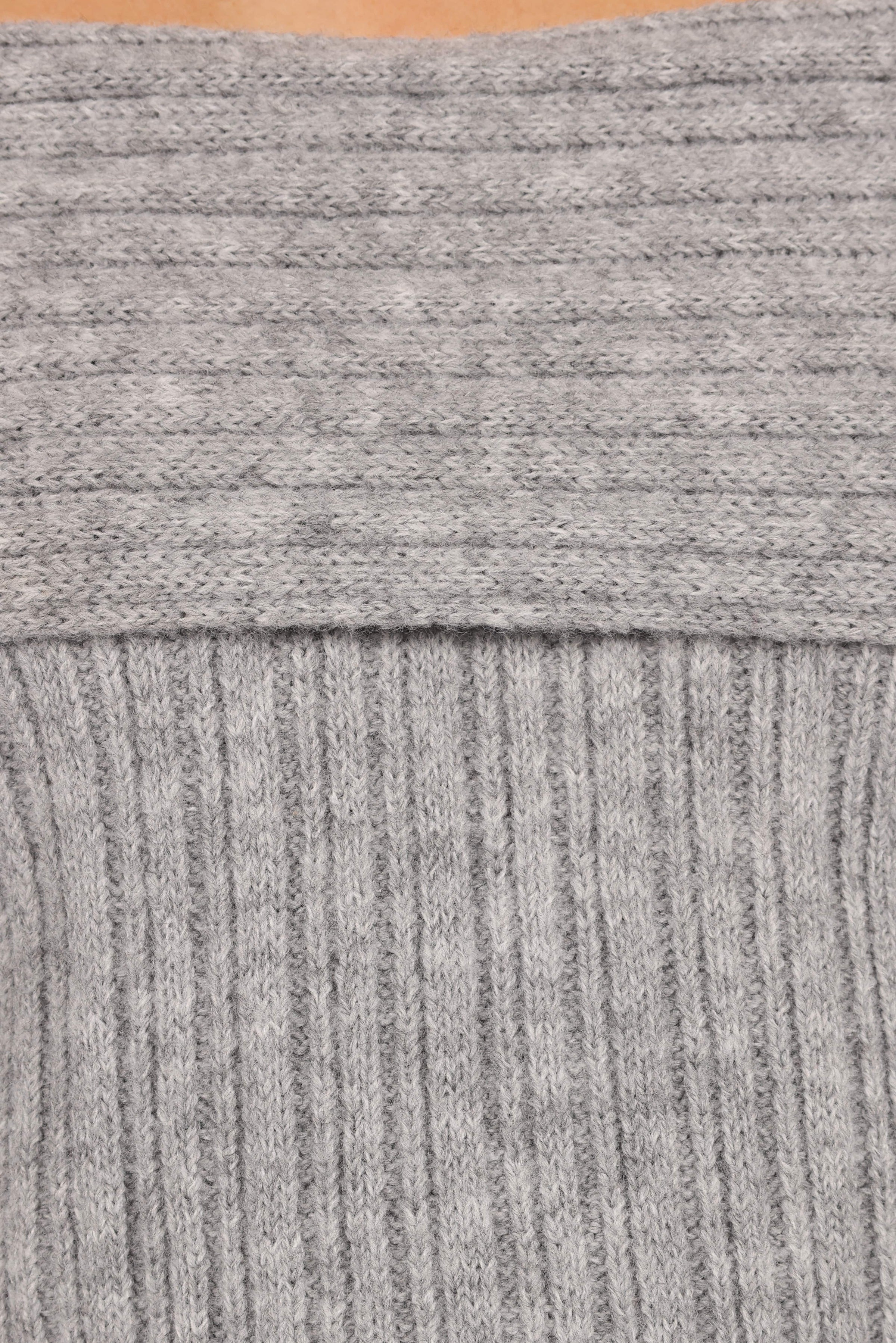 KNITWEAR Kenny Off Shoulder Knit Sweater - Grey