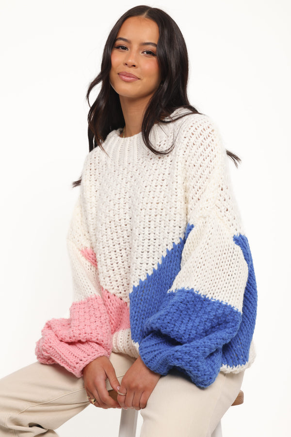 KNITWEAR Koda Pattern Knit Sweater - White Multi